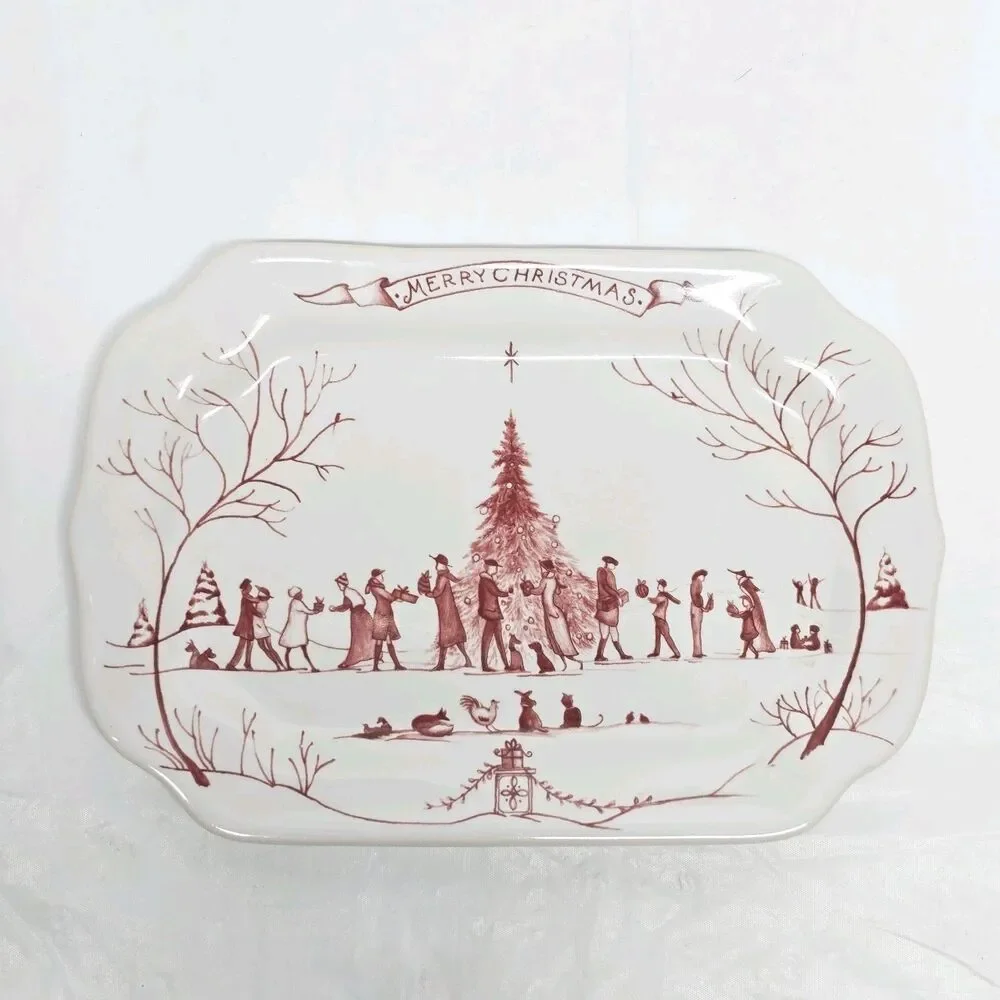 Juliska Merry Christmas Plate Country Estate Winter Frolic Ruby Gift Tray NEW